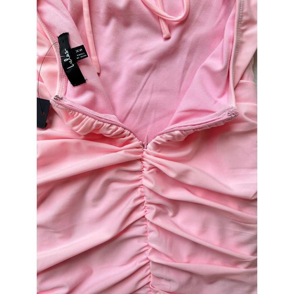 Lulus Pink Ruched Bodycon Mini Dress Women's Size XS Sleveless Tank - Picture 5 of 6